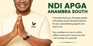 Anambra South: Nwachukwu thanks constituents after APGA victory, calls for unity