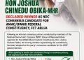 Aspirants back Obika in consensus to clinch NDC ticket for AMAC/Bwari
