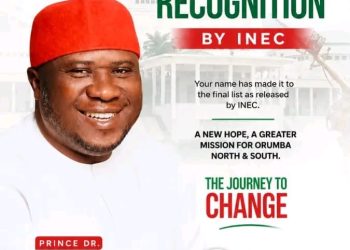 The Editorial Board of NMM Congratulates You, Prince Echem on Your Recognition as the LP Candidate for Orumba North/South