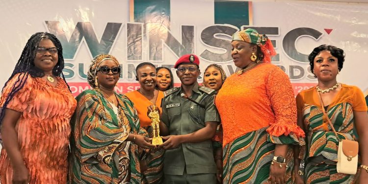 Hon. Betara bags WINSEC Grand Award as NAWOJ launches maiden women in security summit
