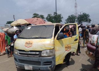 Goods burnt as fire guts delivery bus at Karmo Market in Abuja  