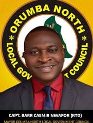 Congratulations to Orumba North Mayor, Capt. Barr Casmier Nwafor on his reelection